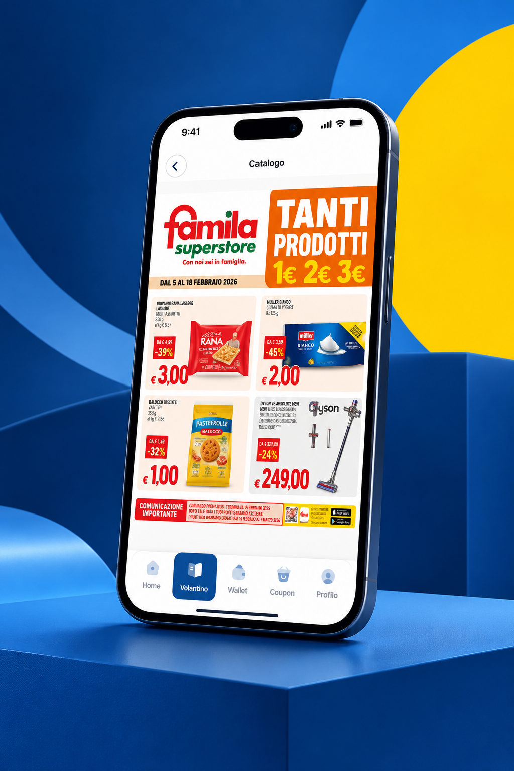 Mizzica app showing the supermarket promotional catalogue