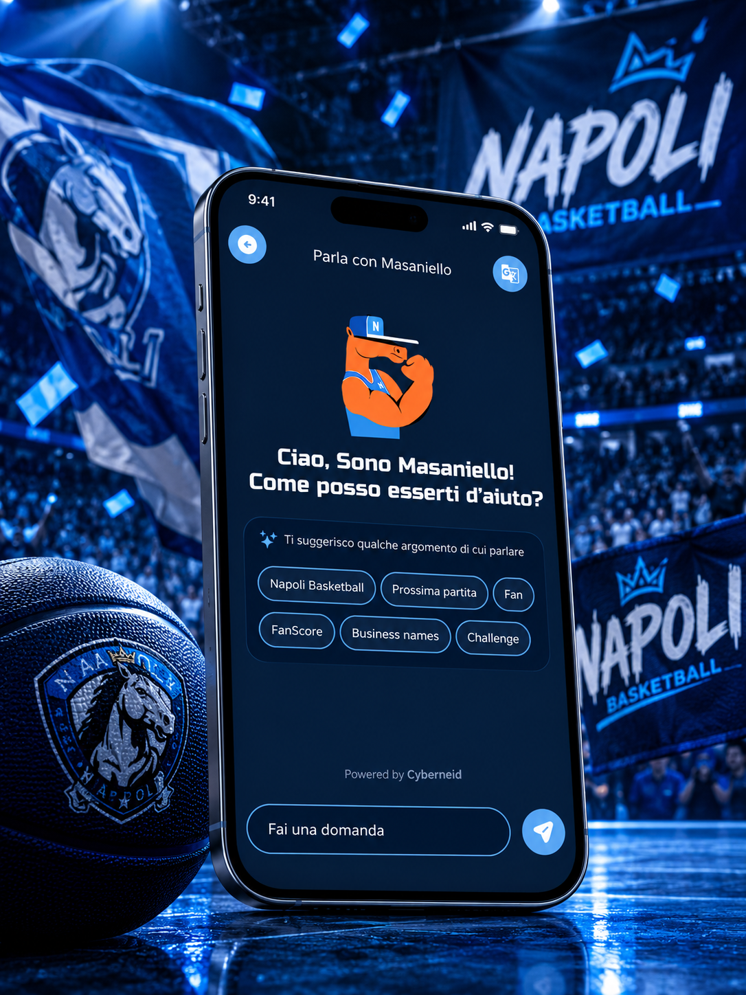 Napoli Basketball app content screen