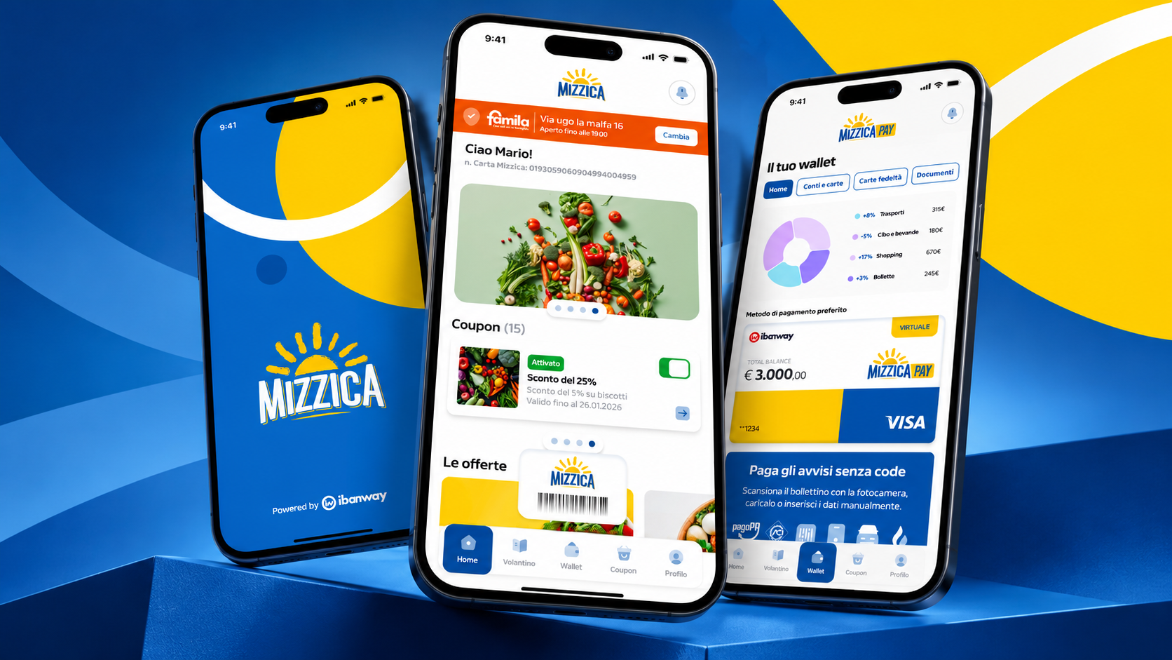 Mizzica mobile app, featuring its loyalty experience and MizzicaPay digital wallet
