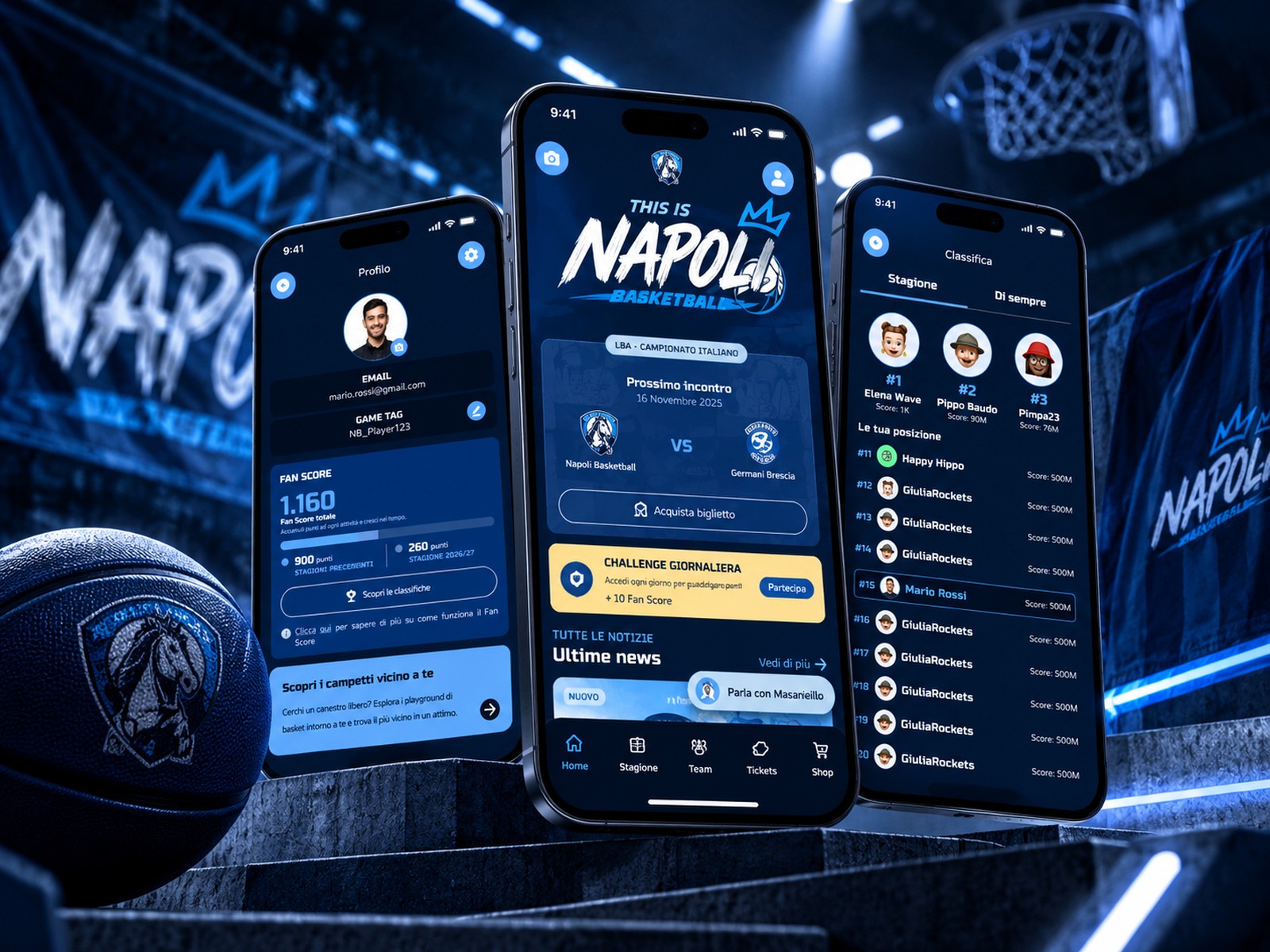 Napoli Basketball app experience